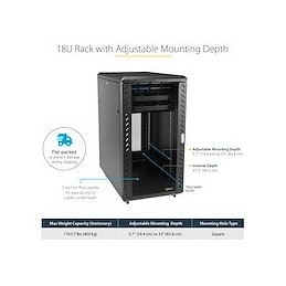 StarTech.com Armadio Server Rack 18U - Include ruote e piedini di livellamento - Profondità fino a 32" (81,2cm)
