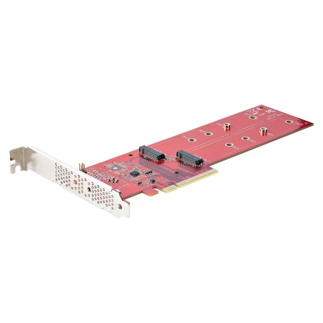 StarTech.com Dual M 2 PCIe AdapterKarte, PCIe x8  x16 auf Dual AHCI oder NVMe M.2 SSDs, PCI Express 4.0, 7,8GB s pro Laufwerk,