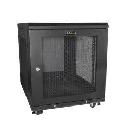 StarTech.com Armario Rack para Servidores 12U 19" 4 Columnas - Rack de Servidores con Cerradura y Seguro - Rack con Ruedas y