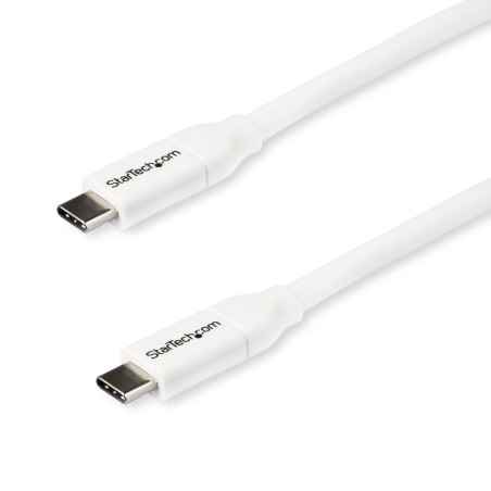 StarTech.com Cable de 2m USB-C a USB-C con capacidad para Entrega de Alimentación de 5A - USB TipoC - Cable de Carga USBC -