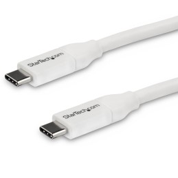 StarTech.com 4m USB-C-Schnellladekabel, Laden und Synchronisieren, 100W (5A) Power Delivery, USB 2.0, USB-IF-zertifiziert, Weiß