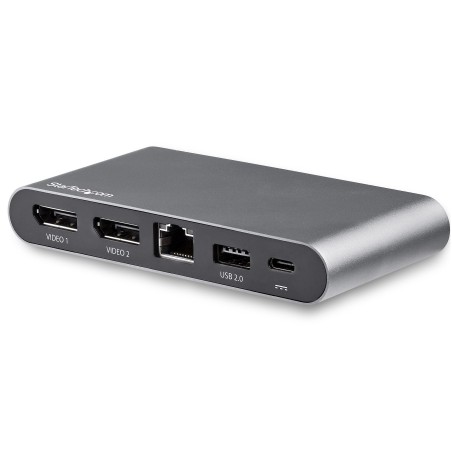 StarTech.com Docking Station USB C para 2 Monitores DisplayPort 4K - con Entrega de Potencia de 100W Passthrough - GbE - Hub