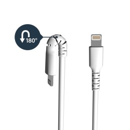 StarTech.com Câble USB-A vers Lightning Blanc Robuste 2m - Câble de Charge Synchronisation de Type A vers Lightning en Fibre