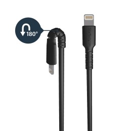 StarTech.com Cable Resistente USB-A a Lightning de 1 m Negro - Cable de Alimentación y Sincronización USB Tipo A a Lightning