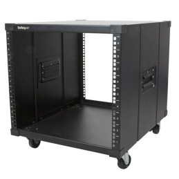 StarTech.com 4-Pfosten 9 HE Mobiles Open Frame Serverrack, 19" Netzwerk Rack mit Rädern für enge Räume in Büro Heimbüro,