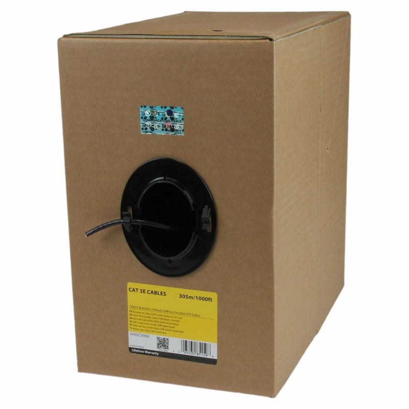 StarTech.com WIR5ECMRBK networking cable Black 12003.9" (304.9 m) Cat5e U UTP (UTP)
