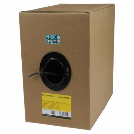 StarTech.com Bobina de Cable de Red Ethernet Cat5e a Granel - 304,8m - Sólido - CMR - Negro - Se Ajusta a TAA