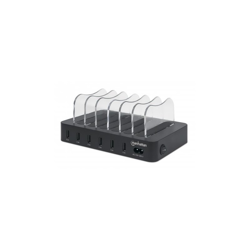 Manhattan 102254 charging station organizer Black