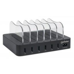 Manhattan 102254 charging station organizer Black