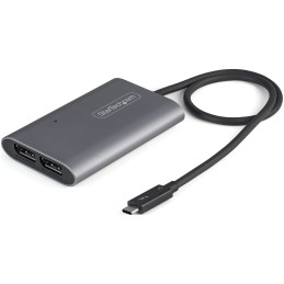 StarTech.com Thunderbolt 3 auf Dual DisplayPort Adapter DP 1.4 - Dual 4K 60Hz oder Single 8K 5K Thunderbolt 3 zu DP Adapter -