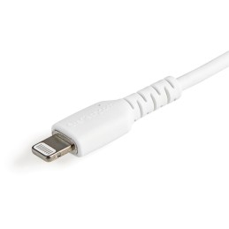 StarTech.com Câble USB-A vers Lightning Blanc Robuste 15cm - Câble de Charge Synchronisation de Type A vers Lightning en Fibre