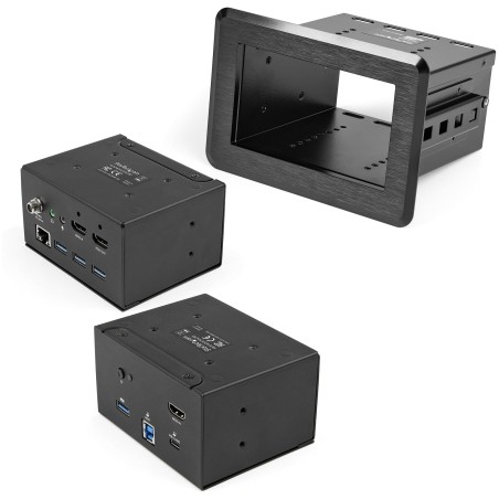 StarTech.com Docking station da tavolo 4K e scatola di connettività - Host USB-C o USB-A, HDMI, 4xUSB, 60W USB-C PD, RJ45