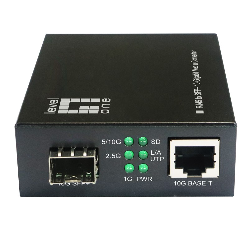 LevelOne GVT-2051 network media converter 10000 Mbit s Black