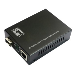 LevelOne GVT-2051 convertisseur de support réseau 10000 Mbit s Noir