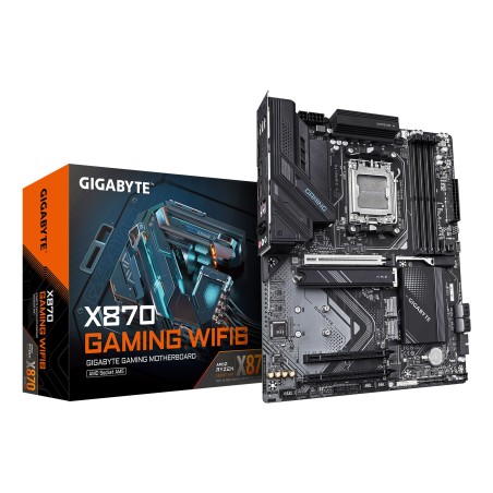 GIGABYTE X870 GAMING WIFI6 Mainboard - Unterstützt AMD Ryzen 9000 CPUs, 8+2+2 Phasen VRM, bis zu 8000MHz DDR5 (OC), 1xPCIe 5.0