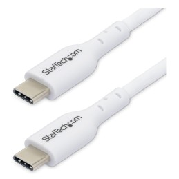 StarTech.com 2m USB-C-Ladekabel, Laden und Synchronisieren, 60W (3A) Power Delivery, USB 2.0 Laptop-Ladekabel, Weiß - USB C