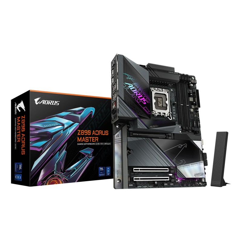 GIGABYTE Z890 AORUS MASTER Mainboard - Unterstützt Intel Core Ultra (Serie 2) CPUs, 18+1+2 Phasen VRM, bis zu 9500MHz DDR5