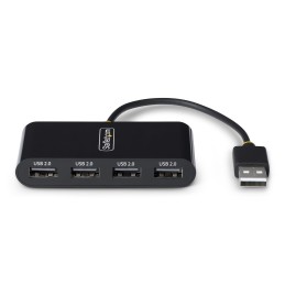 StarTech.com Hub USB 2.0 de 4 Puertos - Ladrón USB Alimentado por el Bus - 480Mbps - Hub Portátil Externo USB - Multiplicador