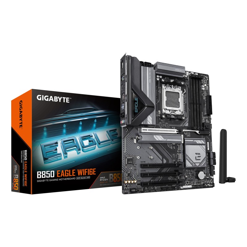 GIGABYTE B850 EAGLE WIFI6E Motherboard - AMD Ryzen 9000 Serie CPUs, 8+2+2 Phasen digitales VRM, bis zu 8200MHz DDR5 (OC),