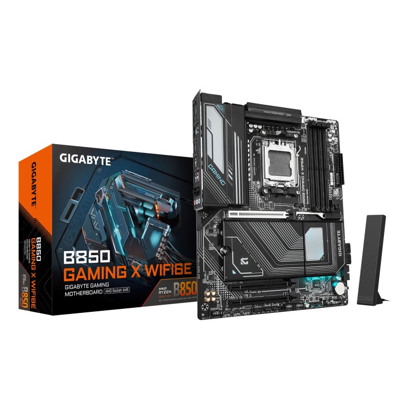 GIGABYTE B850 GAMING X WIFI6E Carte Mère - AMD Ryzen 9000 Series CPUs, VRM numérique 12+2+2 phases, jusqu'à 8200MHz DDR5 (OC),