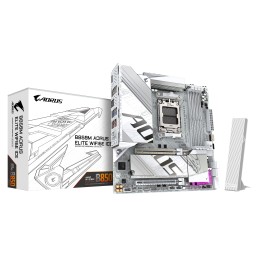 GIGABYTE B850M AORUS ELITE WIFI6E ICE Motherboard - AMD Ryzen 9000 Series CPUs, 12+2+1 Phasen Digital VRM, bis zu 8200MHz DDR5