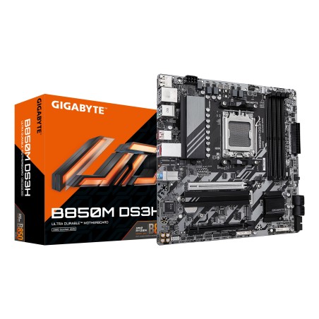 GIGABYTE B850M DS3H Motherboard - AMD Ryzen 9000 Series CPUs, 16+2+2 Phasen Digital VRM, bis zu 8200MHz DDR5 (OC), 1xPCIe 5.0 +
