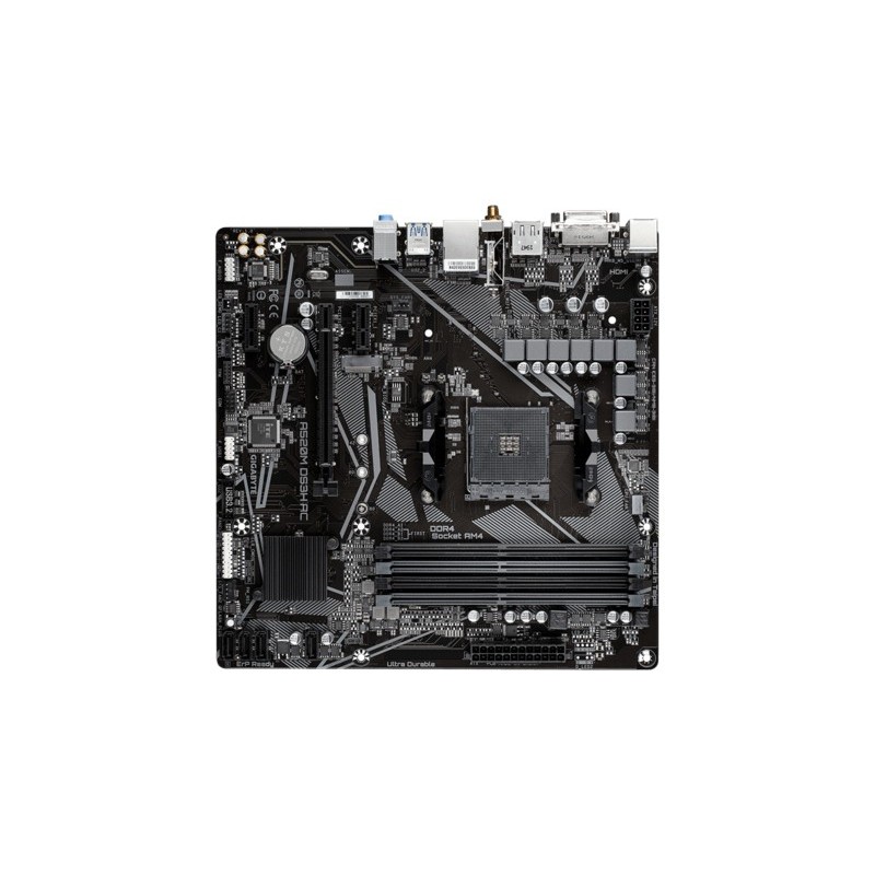 GIGABYTE A520M DS3H AC Placa Base - Procesadores AMD Ryzen Serie 5000, VRM de 5+3 fases, hasta 4733 MHz DDR5 (OC), 1xPCIe 3.0
