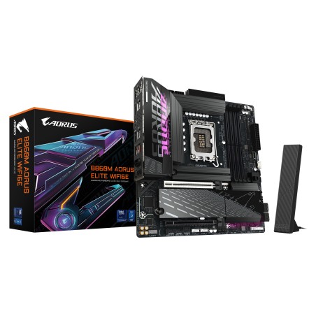 GIGABYTE B860M AORUS ELITE WIFI6E Mainboard - Intel Core Ultra CPUs, 12+1+2+1 Phasen VRM, bis zu 9200MHz DDR5, 1xPCIe 5.0 +
