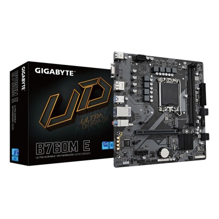 GIGABYTE B760M E Mainboard – Unterstützt Intel Core Prozessoren der 14. Generation, 6+1+1 Phasen VRM, bis zu 7200 MHz DDR5
