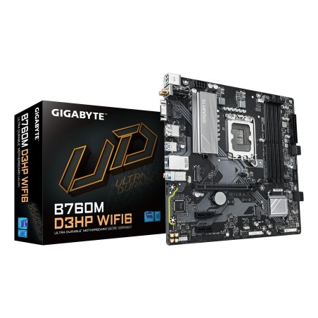 GIGABYTE B760M D3HP WIFI6 Carte mère - Compatible avec les processeurs Intel Core 14e génération, VRM numérique 4+1+1 phases,