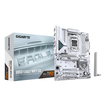 GIGABYTE B850 EAGLE WIFI7 ICE Mainboard – AMD Ryzen 9000 Serie Prozessoren, digitales 8+2+2 Phasen VRM, bis zu 8200 MHz DDR5