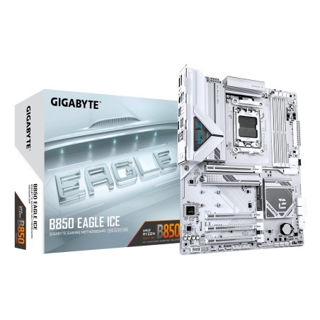 GIGABYTE B850 EAGLE ICE Placa Base – Procesadores AMD Ryzen serie 9000, VRM digital de 8+2+2 fases, hasta 8200 MHz DDR5 (O.C),