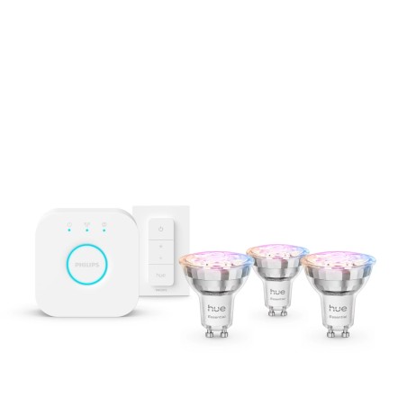 Philips Hue White and Color ambiance Starter kit Essential  3 bombillas inteligentes GU10 (345 lm) + regulador de intensidad