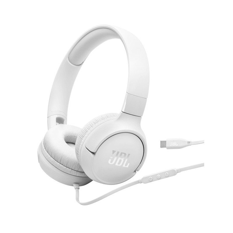 JBL Cuffie ad archetto supra-aurali con cavo e comando microfono a 3 pulsanti, connettore USB Type-C, Driver  32mm,