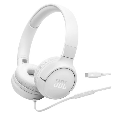 JBL Tune 520C USB-C Headphones Wired Head-band Calls Music USB Type-C White