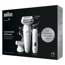 Braun Silk-épil 9 9-341 Epilierer 40 Pinzette Weiß