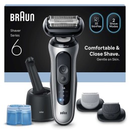 Braun Series 6 62-S7650cc Máquina de afeitar de láminas Recortadora Plata