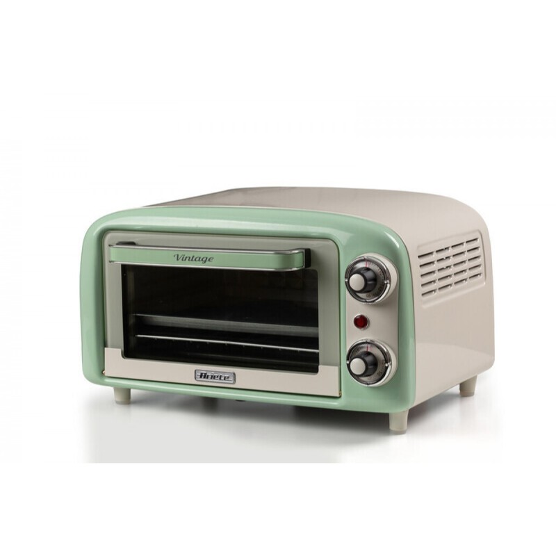 Ariete 3919 Forno Elettrico Vintage, 800W, Capacità 10L, Doppio vetro, Retrò, Verde