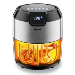 Tefal Easy Fry EY401D Sencillo 4,2 L Independiente 1500 W Freidora de aire caliente Negro, Acero inoxidable