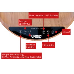 Unold 86545 calefactor eléctrico Interior Negro, Madera Ventilador eléctrico