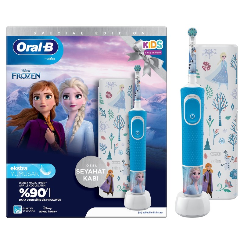 Oral-B Vitality Pro Frozen Kind Rotierende-vibrierende Zahnbürste Schwarz, Grau