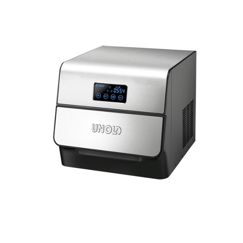 Unold 48955 máquina de cubo de hielo Máquina para hacer cubitos de hielo portátil 150 W Negro, Acero inoxidable