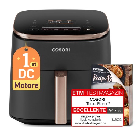 Cosori Turbo Blaze Chef Edition Sencillo 6 L Independiente 1725 W Freidora de aire caliente Negro, Oro rosado