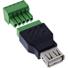 InLine 92504B conector Negro, Verde