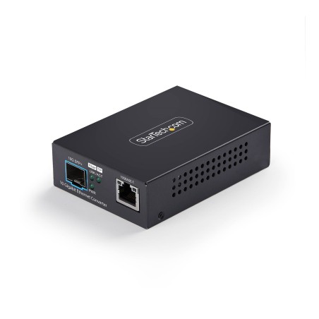 StarTech.com Convertisseur de Média Fibre Optique 10 GbE SFP+, 10 Gigabit Ethernet RJ-45 vers 10GBASE-X SFP+, Monomode,
