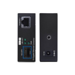 StarTech.com Convertisseur de Média Fibre Optique 10 GbE SFP+, 10 Gigabit Ethernet RJ-45 vers 10GBASE-X SFP+, Monomode,