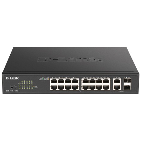D-Link DGS-1100-18PV2 switch di rete Gestito L2 Gigabit Ethernet (10 100 1000) Supporto Power over Ethernet (PoE) 1U Nero