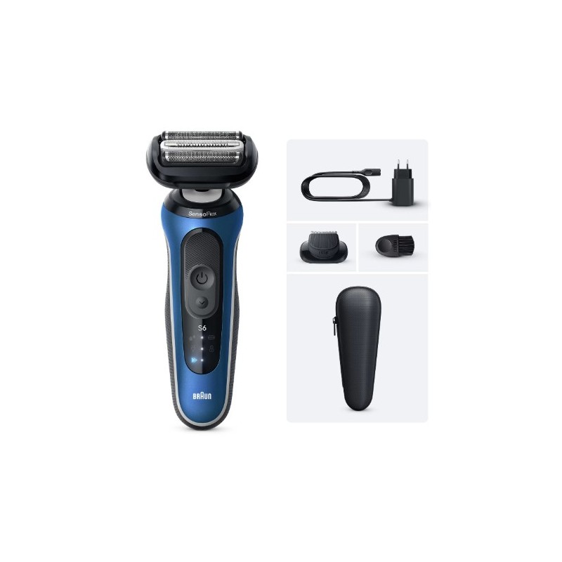 Braun 62-B1200s Folienschaber Trimmer Schwarz, Blau
