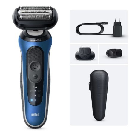 Braun 62-B1200s Máquina de afeitar de láminas Recortadora Negro, Azul