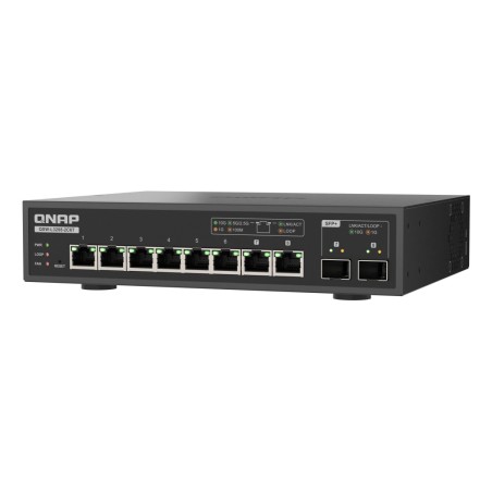 QNAP QSW-L3208-2C6T switch Gestionado L2 10G Ethernet (100 1000 10000) Escritorio Negro